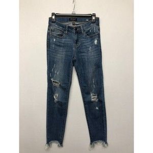 Judy Blue Women Distressed Cropped Jeans Straight Fit Size 3 / 26 Blue M114 -25